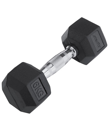 Гантель обрезин. STARFIT DB-301, 6 кг, черная в Иркутске - купить в интернет магазине Икс Мастер