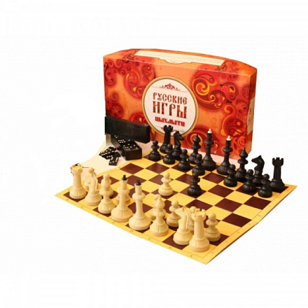Русские игры (шахматы, лото, доска из микрогофры)