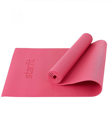 Коврик для йоги STARFIT FM-101 PVC 183x61x0,6 см, розовый в Иркутске - купить в интернет магазине Икс Мастер