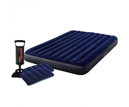 Кровать INTEX Classic Downy Fiber-Tech 152*203*25см с 2-мя подушками насос в Иркутске - купить в интернет магазине Икс Мастер