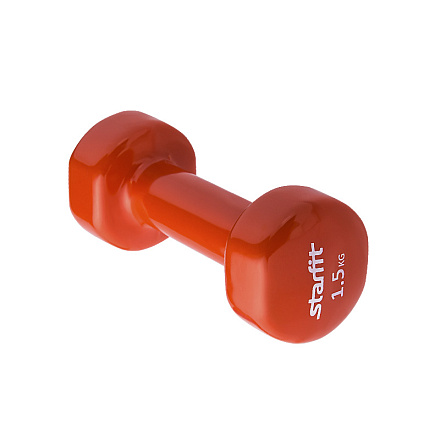 Гантель виниловая STARFIT DB-101 1,5 кг, оранжевая в Иркутске - купить в интернет магазине Икс Мастер