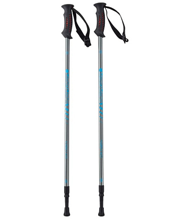 Палки треккинговые BERGER Oxygen, 77-135 см, 2-секционные, серебро/голубой в Иркутске - купить в интернет магазине Икс Мастер