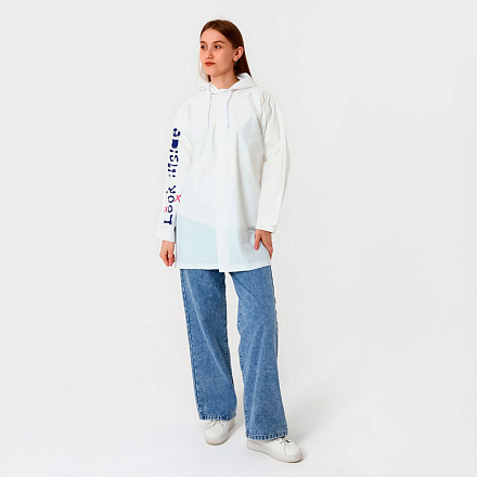 Дождевик укороченный LOOK INSIDE, на кнопках, 42-48, белый в Иркутске - купить в интернет магазине Икс Мастер