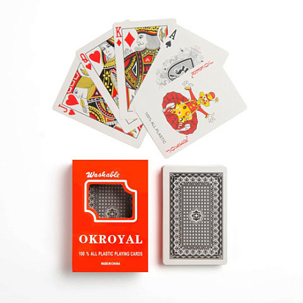 Карты игральные пластиковые Royal, 54 шт., 19 мкм, 8,8 × 5,7 см, пластиковая коробка, микс