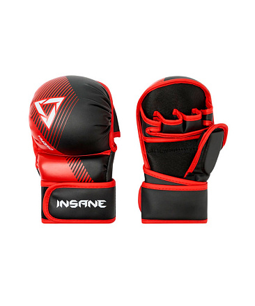 Перчатки для MMA INSANE HYBRID ПУ, красный в Иркутске - купить в интернет магазине Икс Мастер