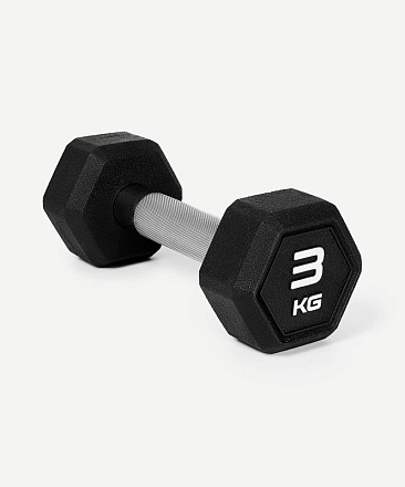 Гантель гексагональная STARFIT DB-301 PRO 3 кг, обрезиненная, черн в Иркутске - купить в интернет магазине Икс Мастер
