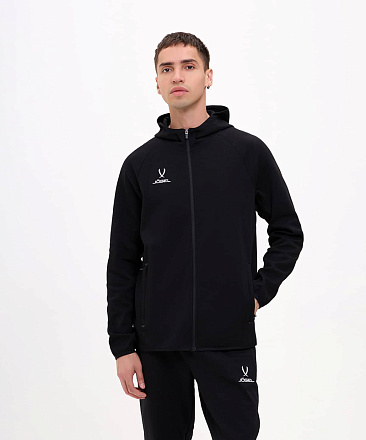 Толстовка Jogel ESSENTIAL Athlete Hooded FZ Jacket с капюшоном, черный в Иркутске - купить в интернет магазине Икс Мастер
