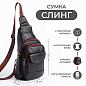 Сумка-слинг 2 наружных кармана, коричневая 10523239 в Иркутске - купить в интернет магазине Икс Мастер