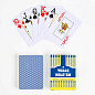 Карты игральные пластиковые 54 шт, 32 мкм, 9х6.6 см, синяя рубашка