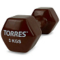 Гантель виниловая TORRES PL522207 5 кг, коричневый в Иркутске - купить в интернет магазине Икс Мастер
