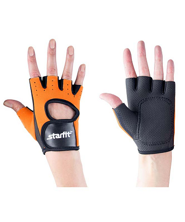 Перчатки для фитнеса STARFIT SU-107 оранжевый/черный в Иркутске - купить в интернет магазине Икс Мастер